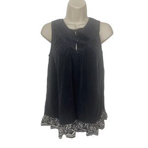 JULIE BROWN Women's Black Sleeveless Blouse Size 6 100% Silk